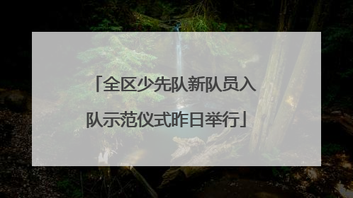 全区少先队新队员入队示范仪式昨日举行